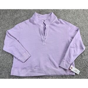 Vineyard Vines Women's XXL Sea Grape Purple Knit Polo Popover Sweatshirt Cotton